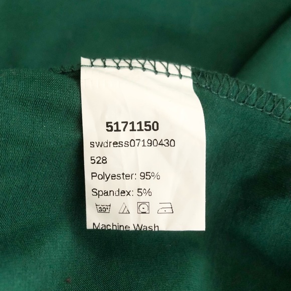 Flower Embroidered Green Pencil Dress M - Picture 7 of 7